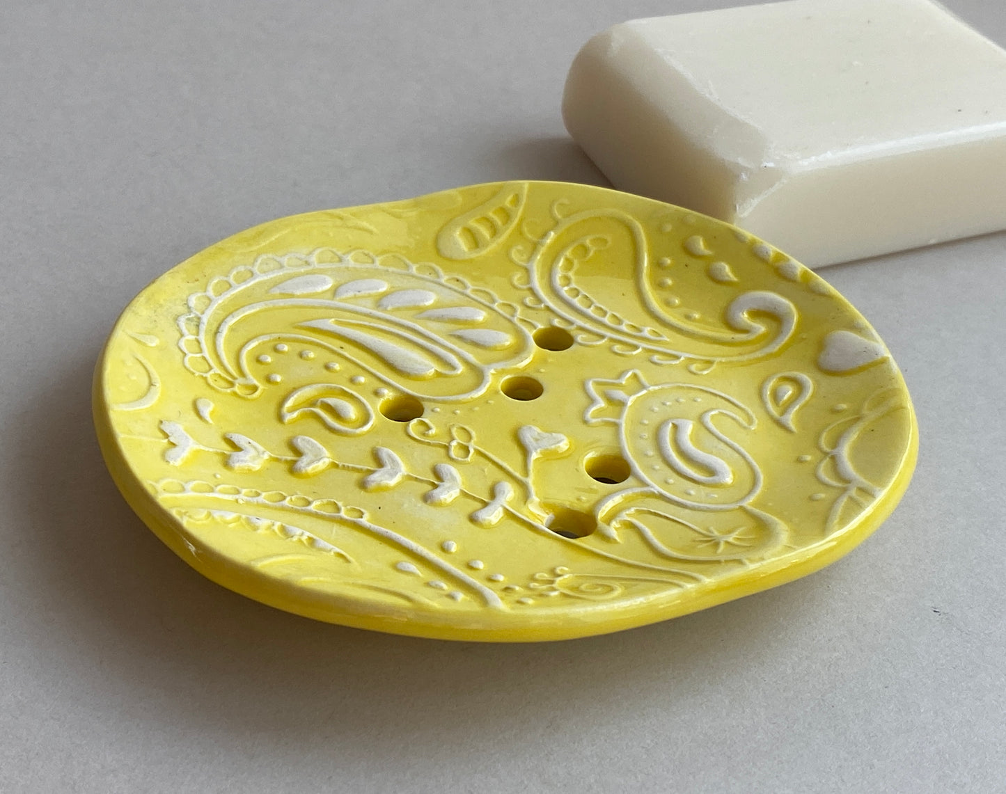 Soap Dishes Handmade Paisley Draining Dish choice of Colours