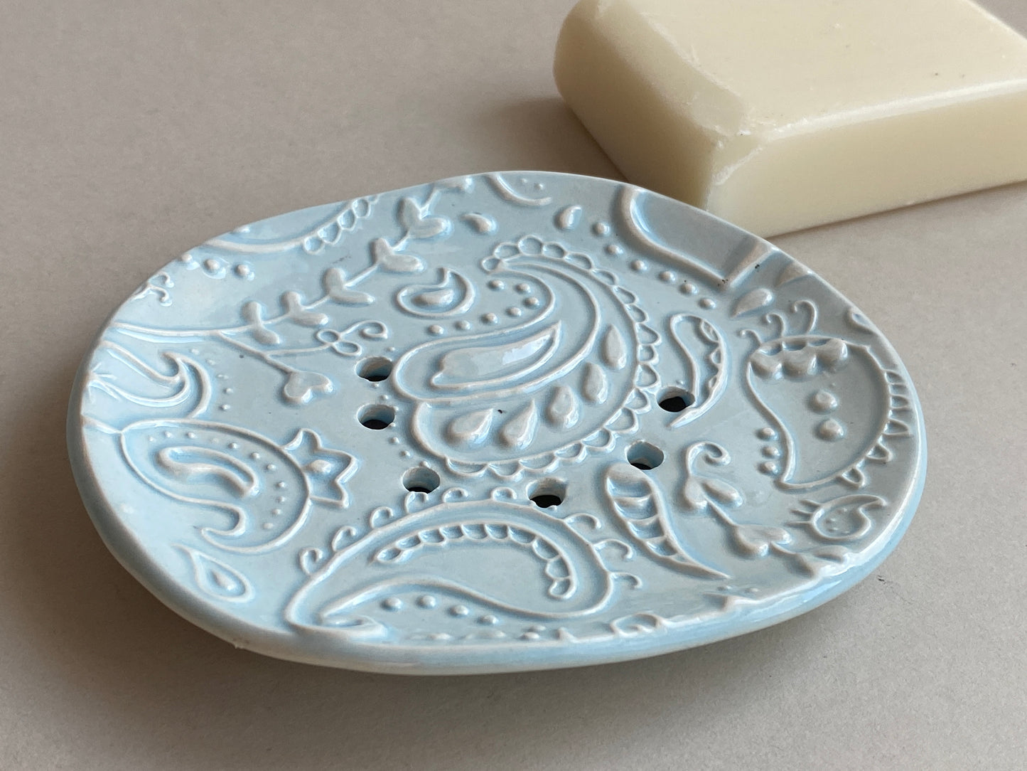 Soap Dishes Handmade Paisley Draining Dish choice of Colours