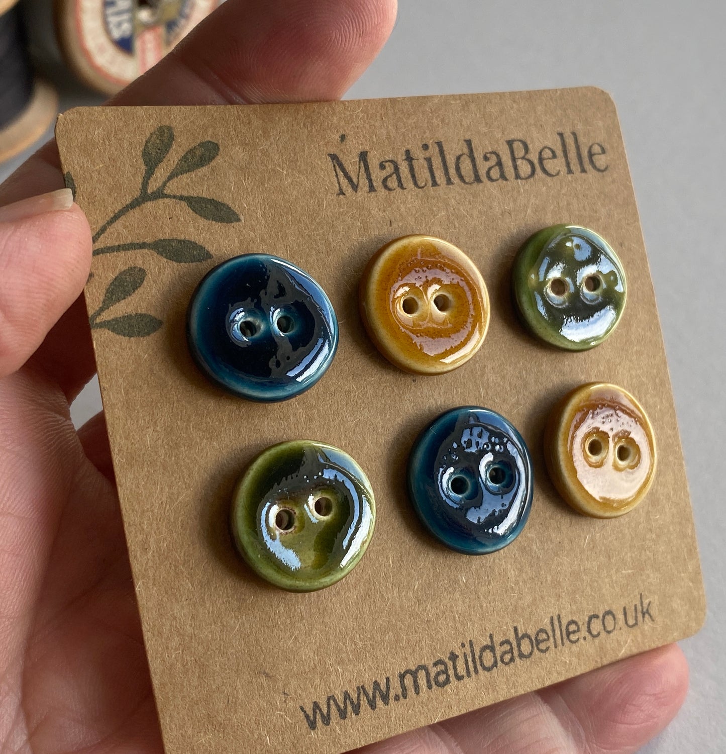 18mm Buttons set of 6, 18mm rounds mixed colours