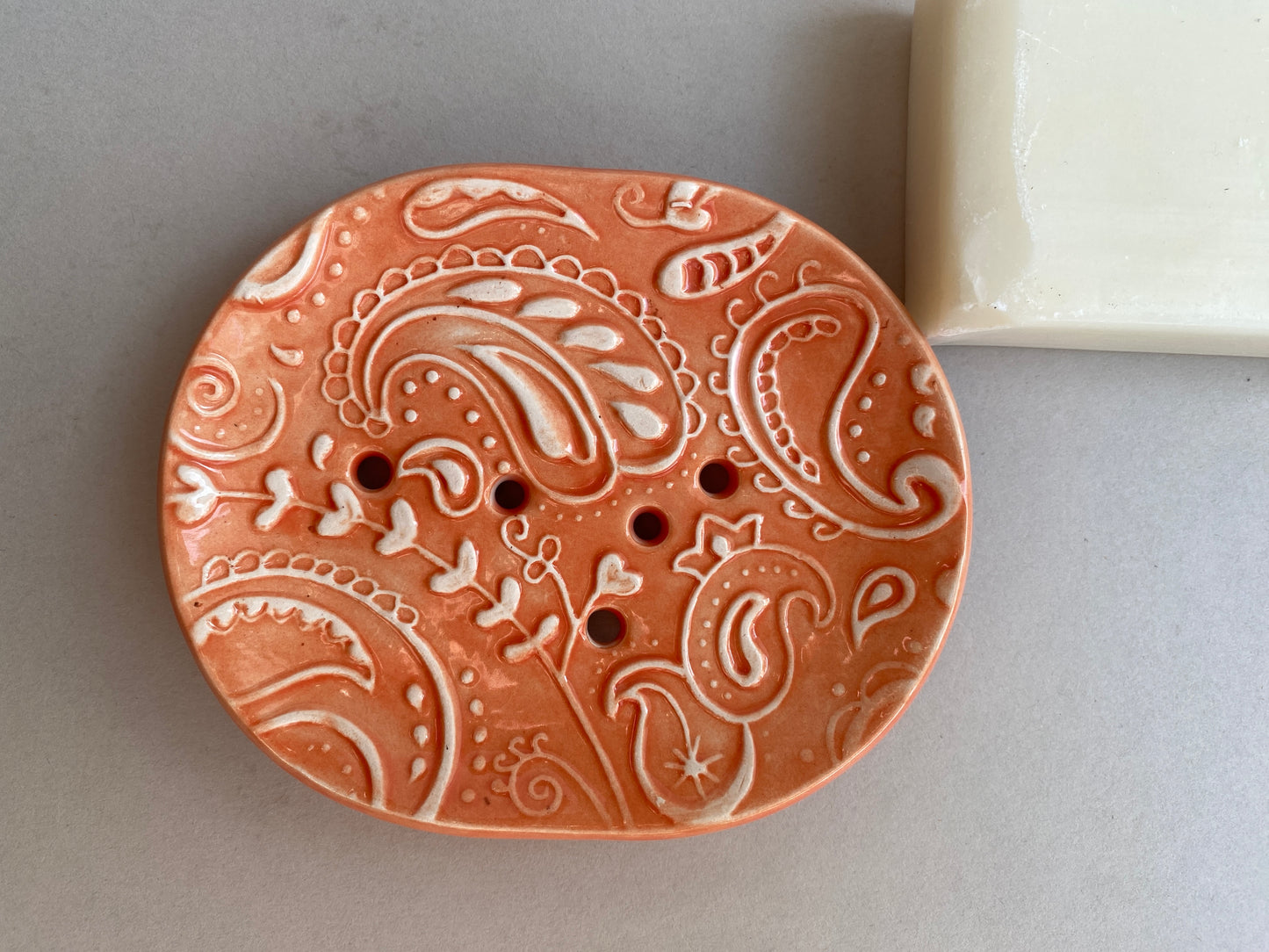 Soap Dishes Handmade Paisley Draining Dish choice of Colours