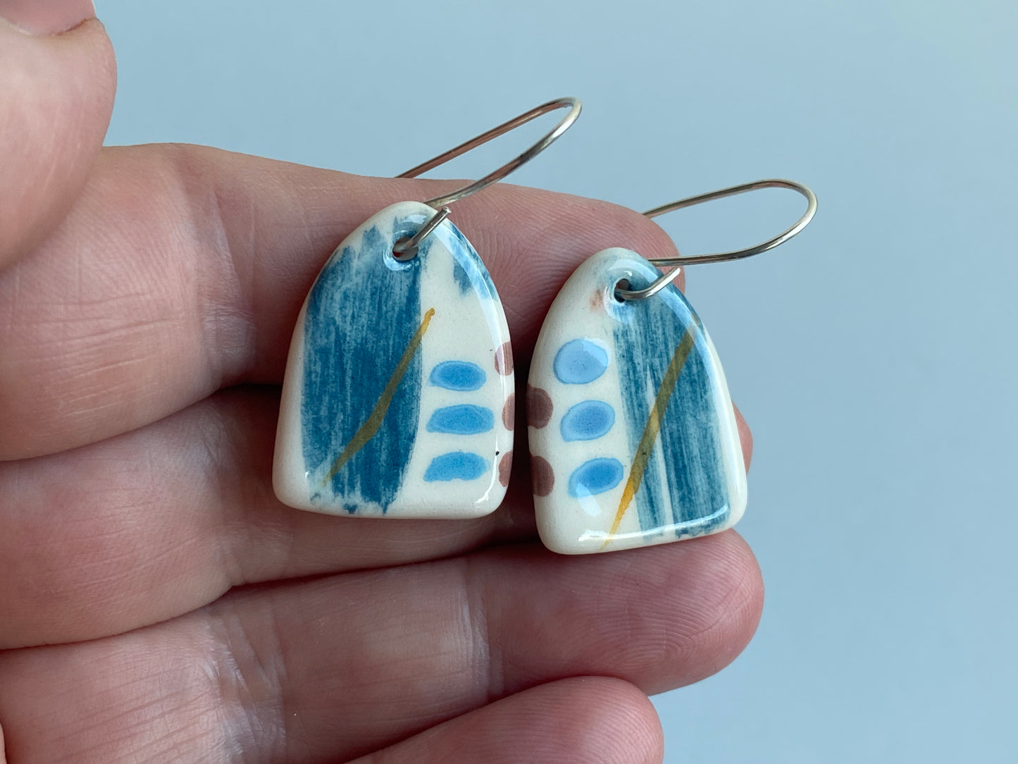 Handmade Dangly Earrings Coastal Vibe, sterling silver