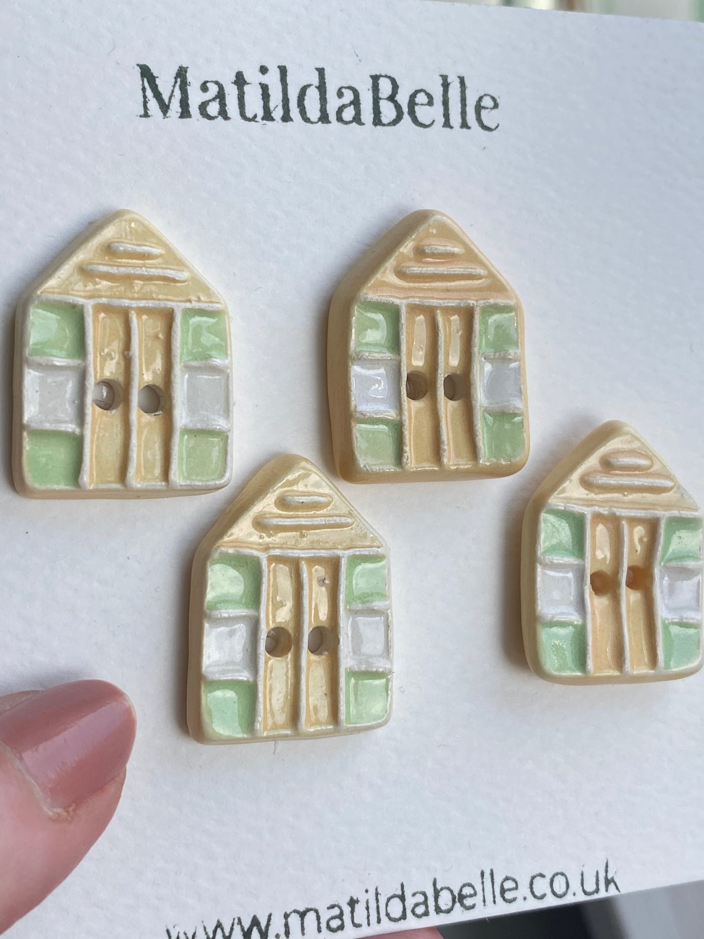 20mm x 27mm Beach Hut Buttons set of 4