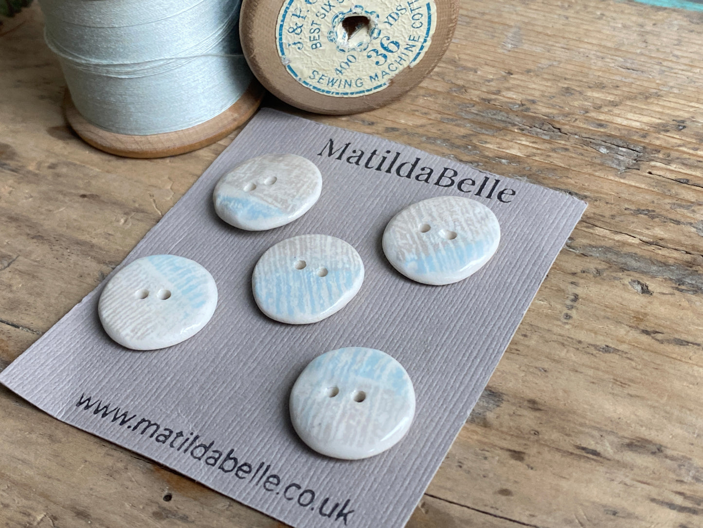 Buttons set of Five 20mm Handmade Round Ceramic Buttons