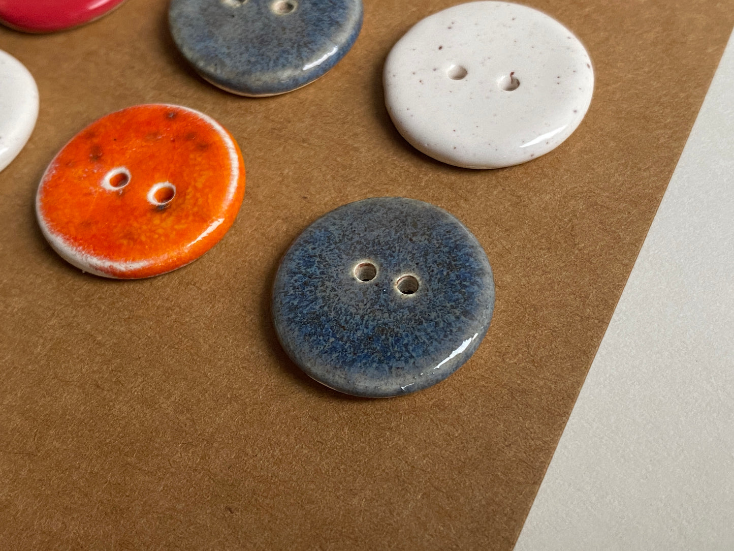 Buttons set of 9, 22mm rounds mixed colours
