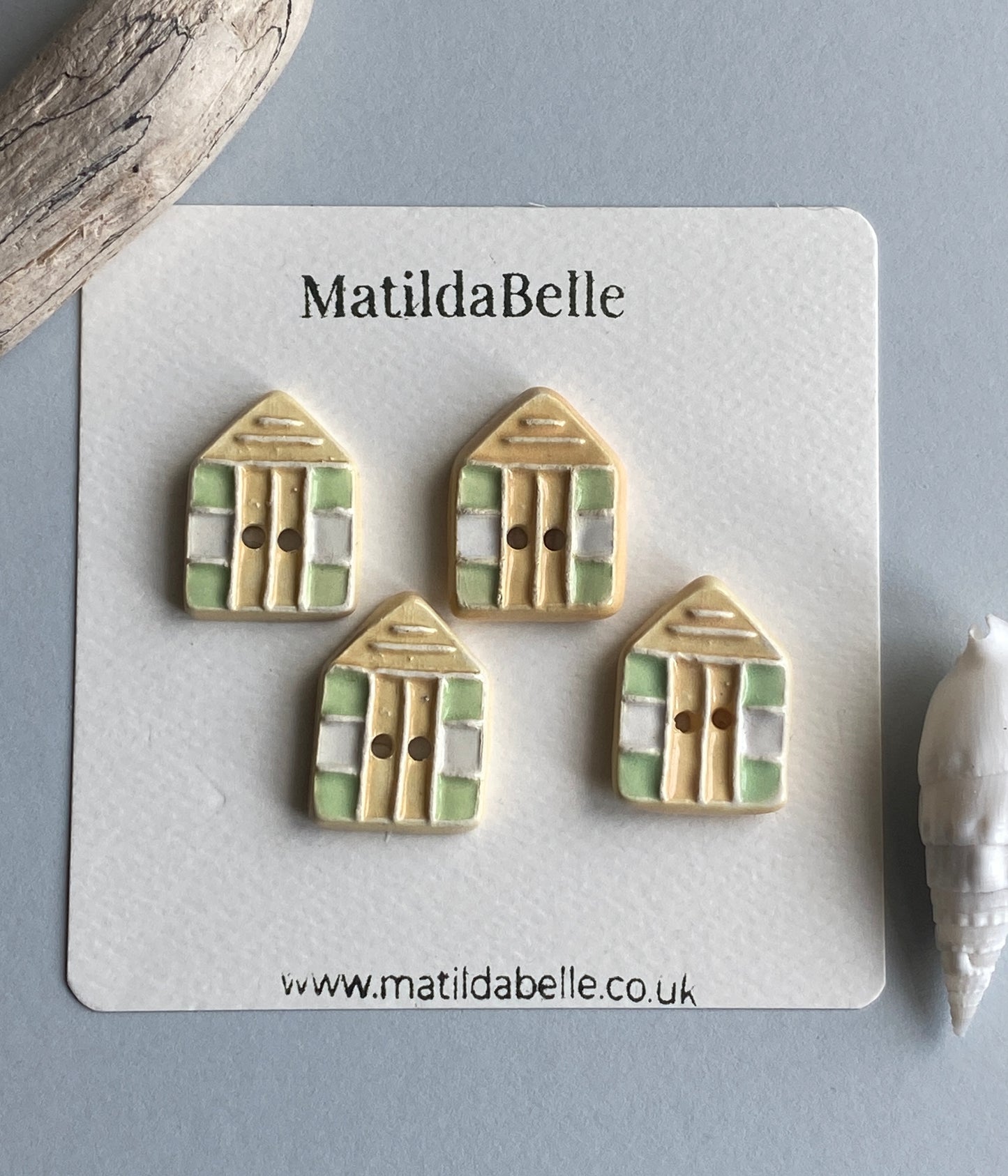 20mm x 27mm Beach Hut Buttons set of 4