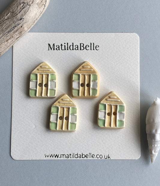 20mm x 27mm Beach Hut Buttons set of 4