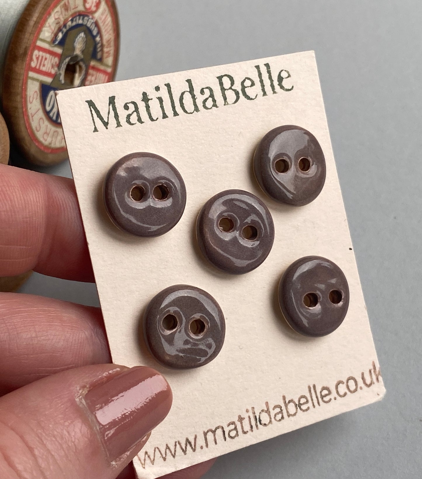 Handmade Ceramic Buttons Set of 5, 14mm