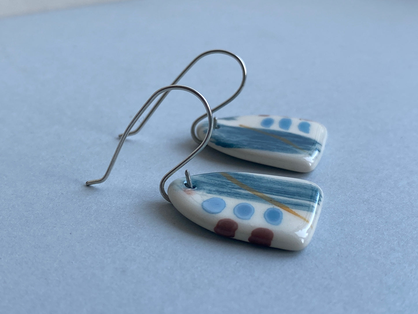 Handmade Dangly Earrings Coastal Vibe, sterling silver