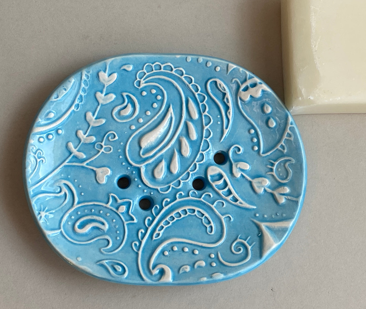 Soap Dishes Handmade Paisley Draining Dish choice of Colours