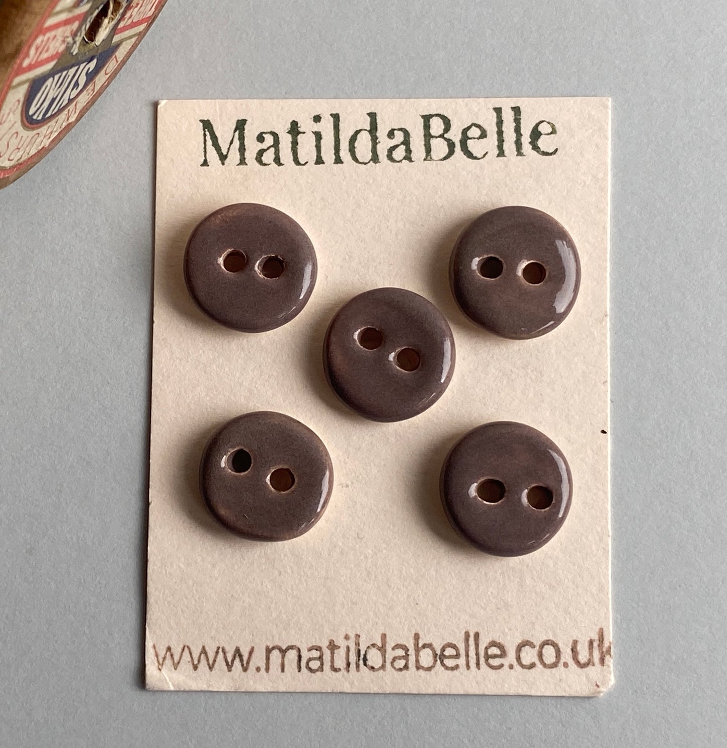 Handmade Ceramic Buttons Set of 5, 14mm