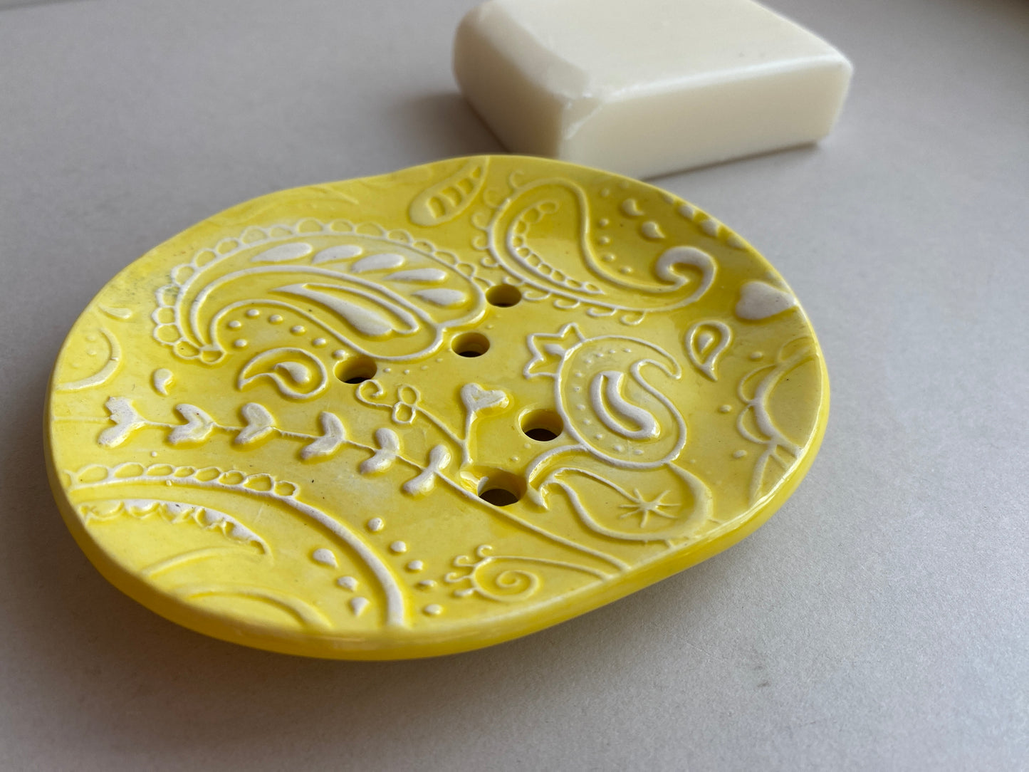 Soap Dishes Handmade Paisley Draining Dish choice of Colours