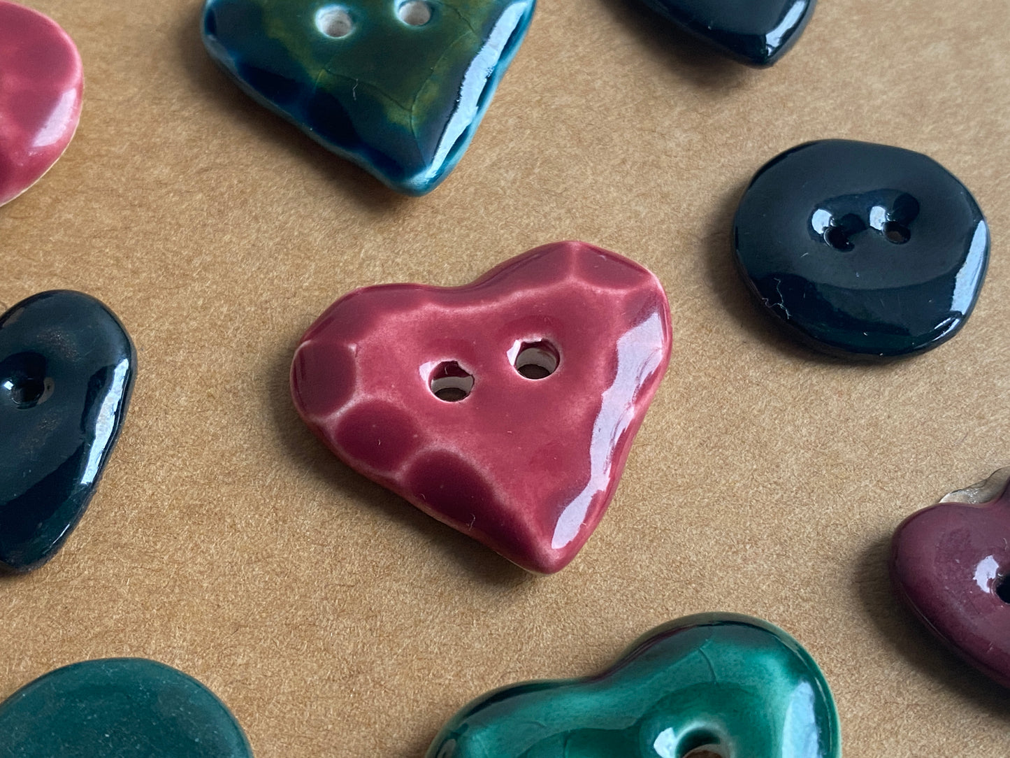 Buttons Set of 9 Mixed Handmade Ceramic Buttons