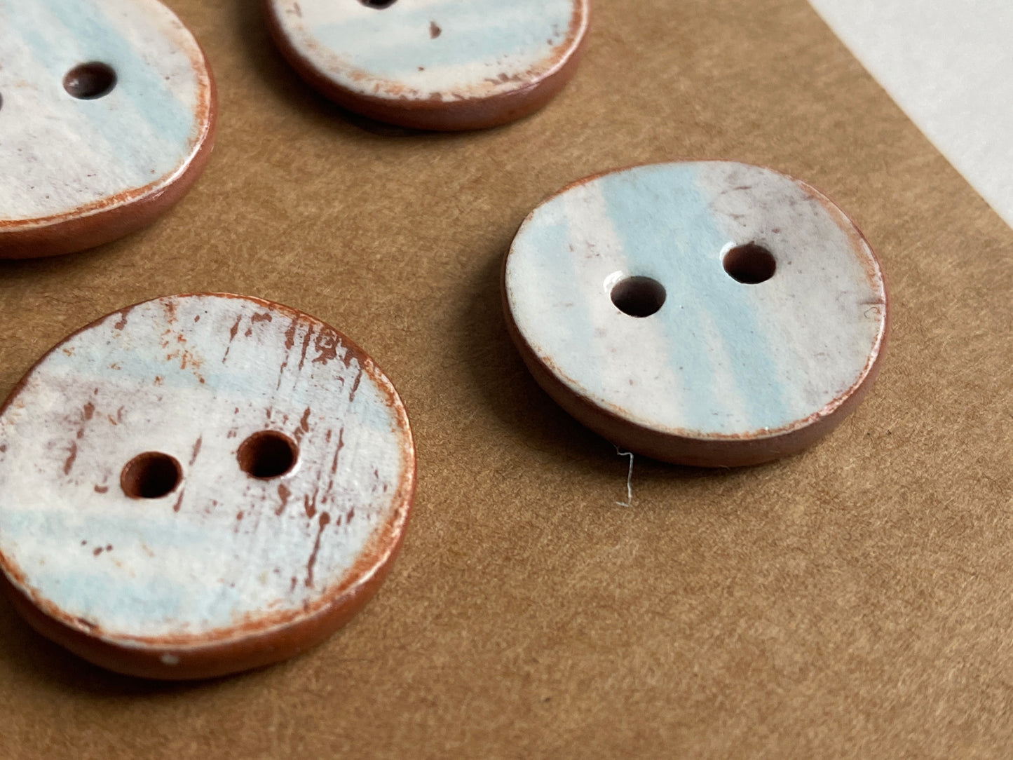 Buttons set of 9,  20mm Handmade Round Ceramic Buttons