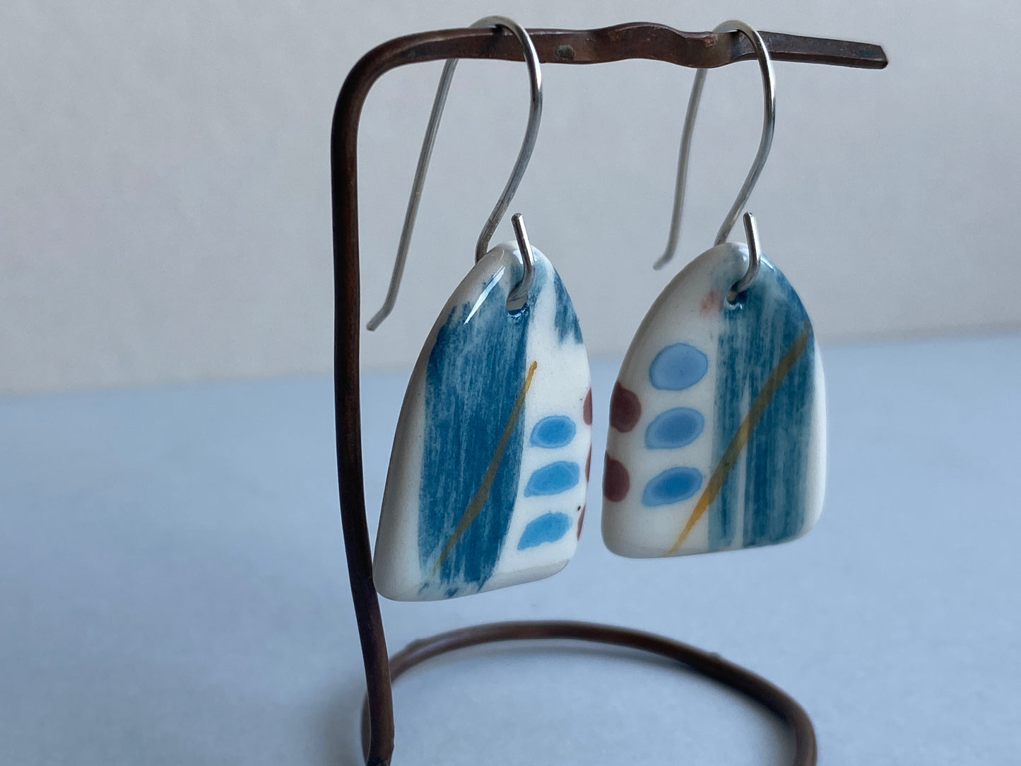 Handmade Dangly Earrings Coastal Vibe, sterling silver