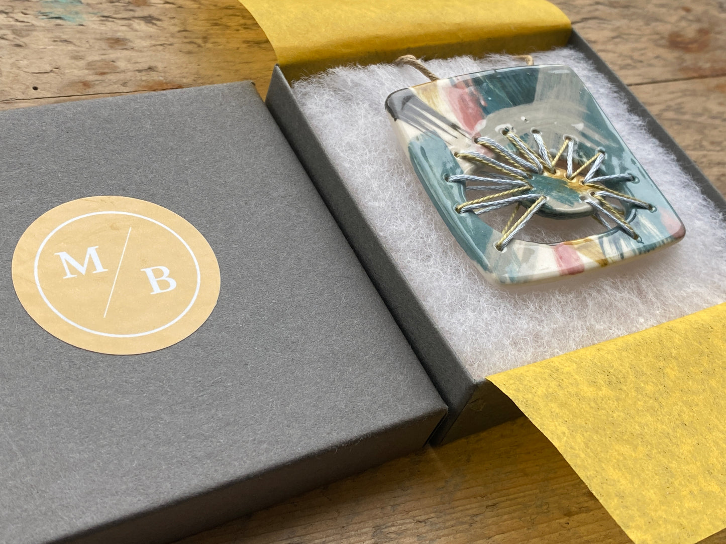 Statement Stitched Pendant Necklace