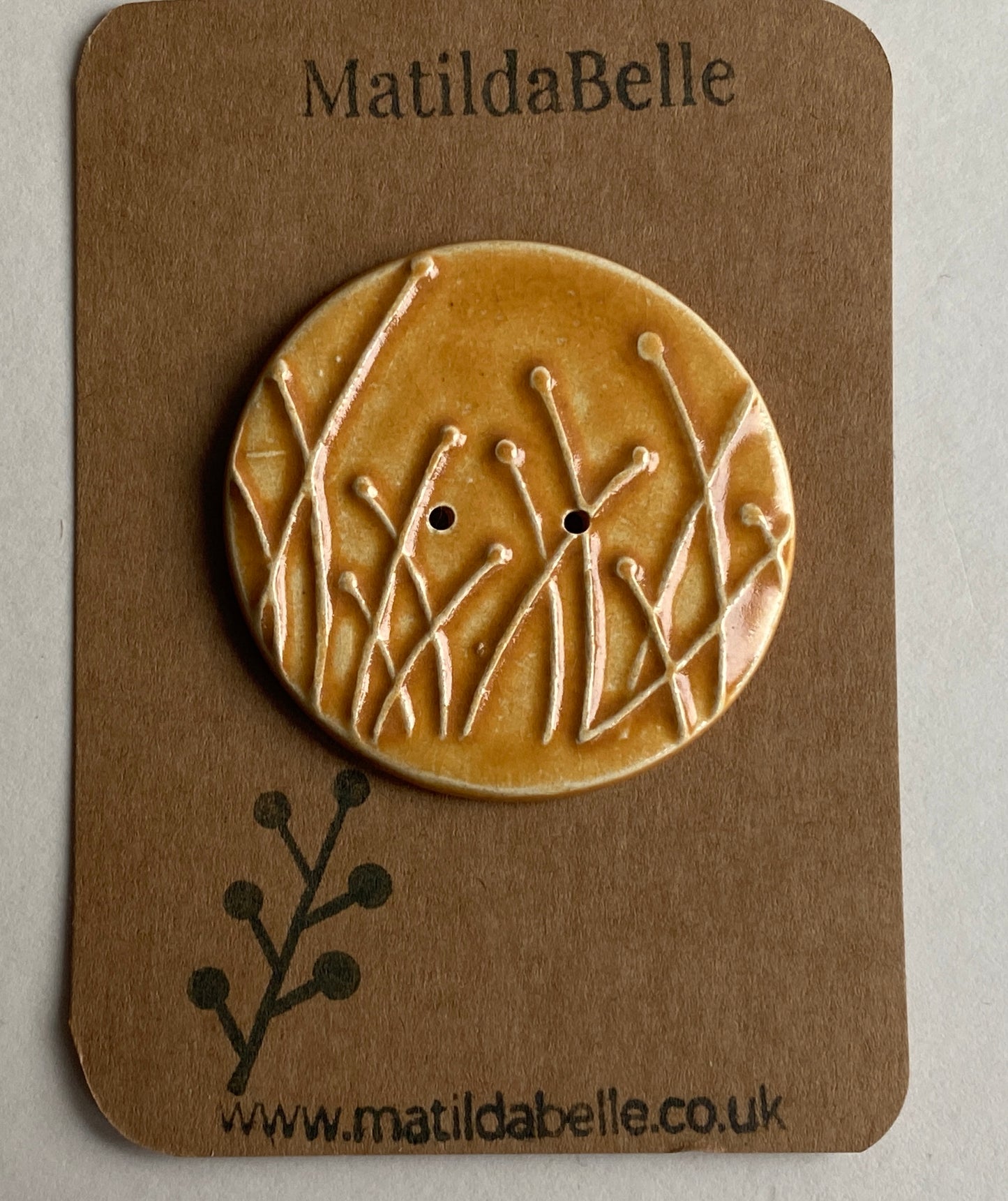 Large Botanical Single Handmade Button 50mm