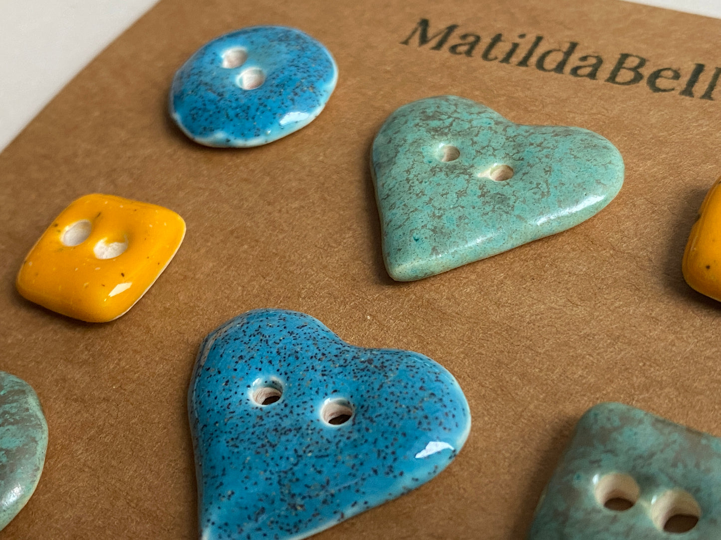 Buttons Set of 9 Mixed Handmade Ceramic Buttons