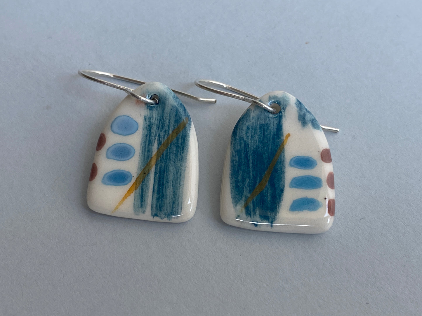 Handmade Dangly Earrings Coastal Vibe, sterling silver