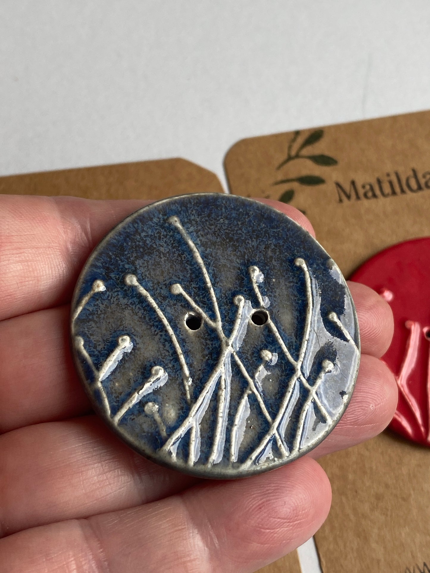 Large 48mm Botanical Seed Head Handmade Button, choice of colours