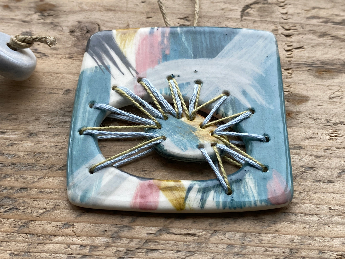 Statement Stitched Pendant Necklace