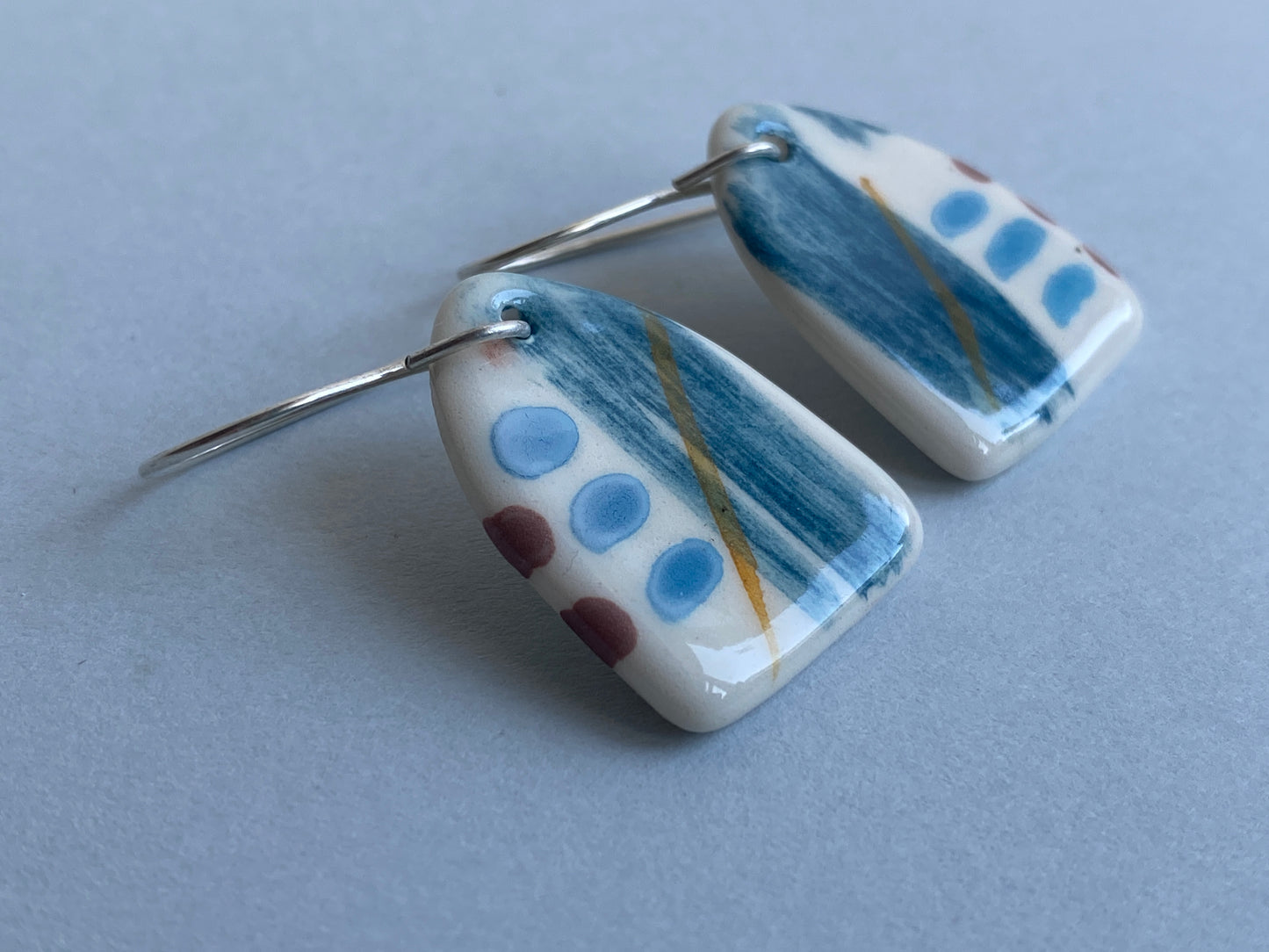 Handmade Dangly Earrings Coastal Vibe, sterling silver