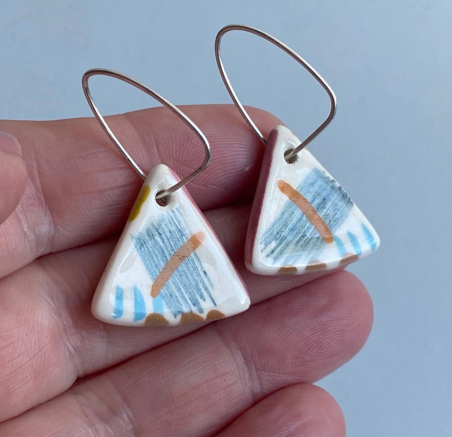 Handmade Dangly Earrings Coastal Vibe, sterling silver