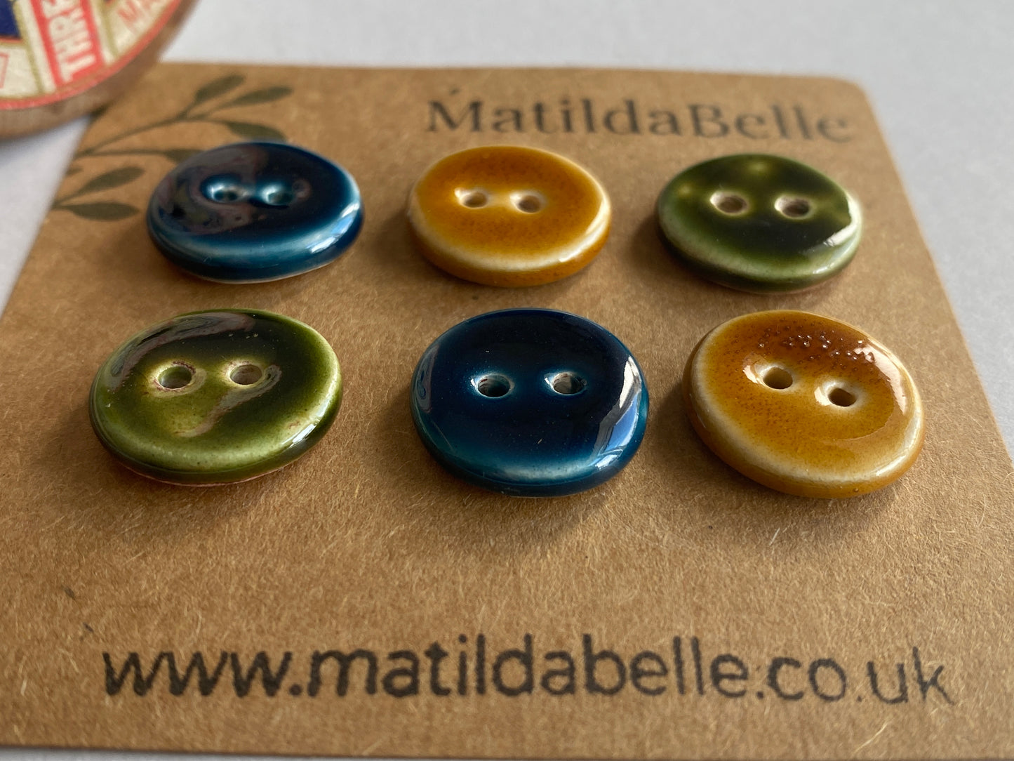 18mm Buttons set of 6, 18mm rounds mixed colours