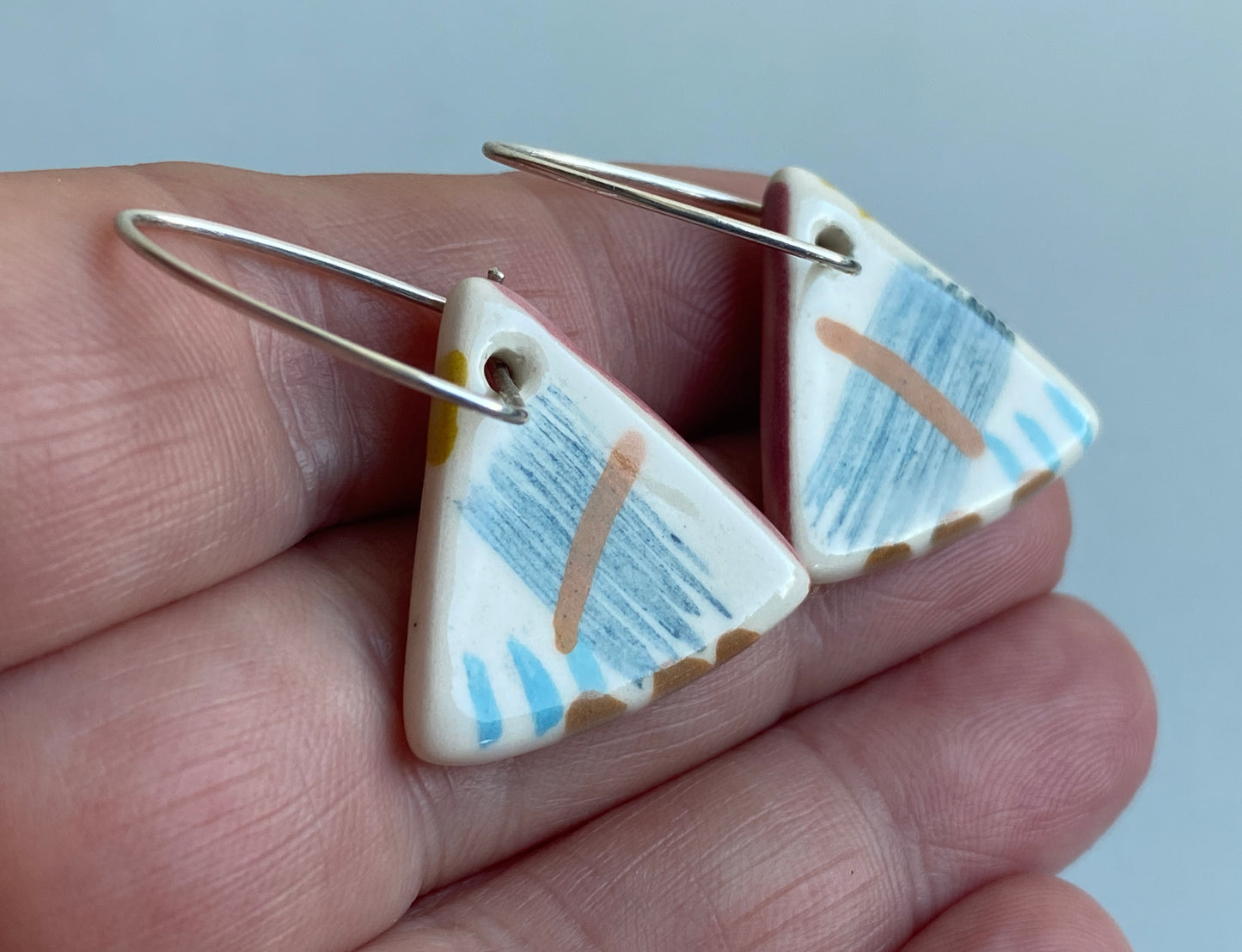 Handmade Dangly Earrings Coastal Vibe, sterling silver