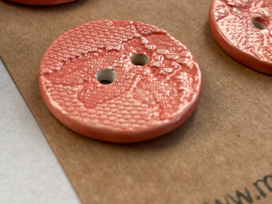 28mm Set of four handmade ceramic 28mm round buttons