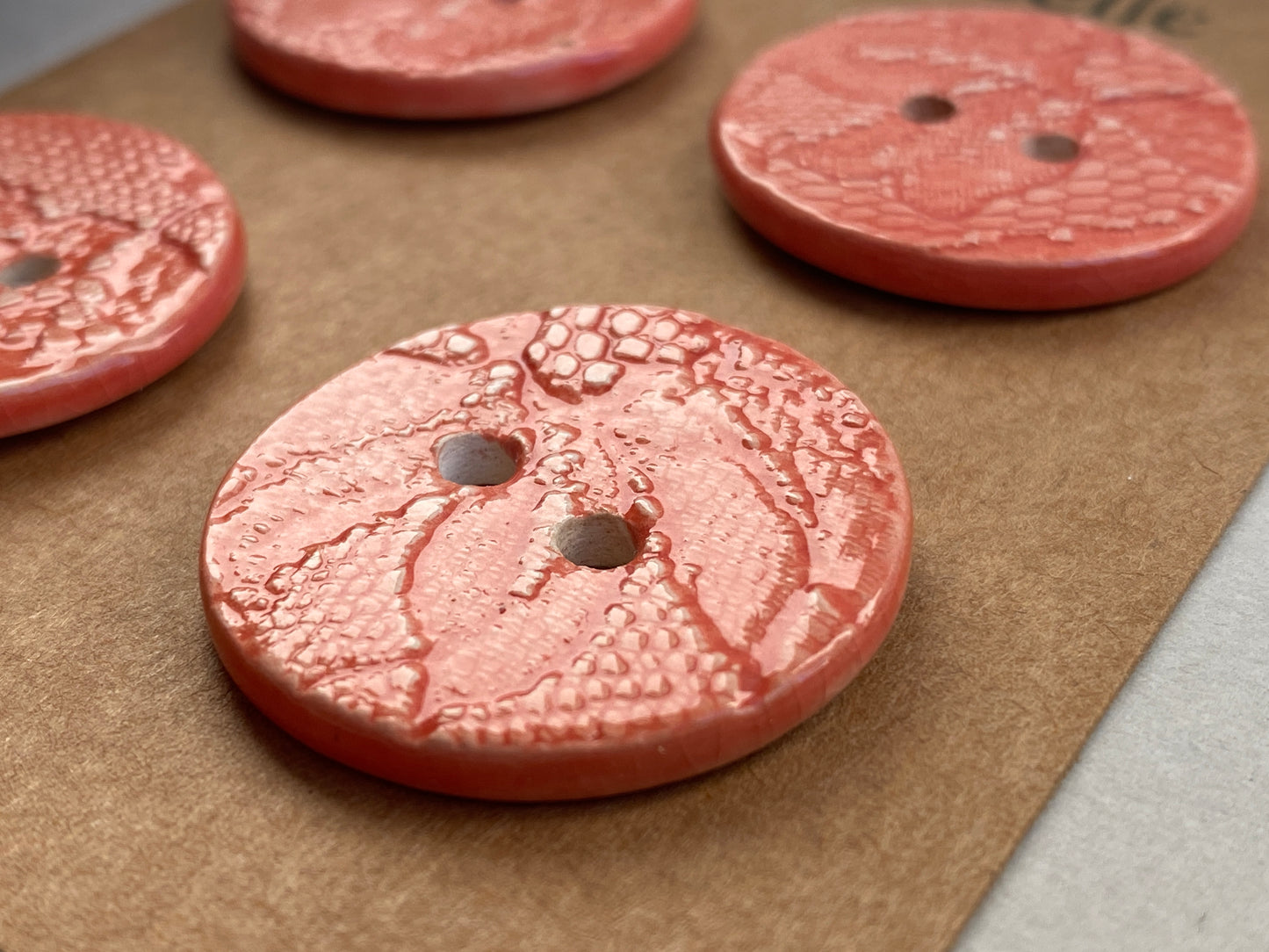 28mm Set of four handmade ceramic 28mm round buttons