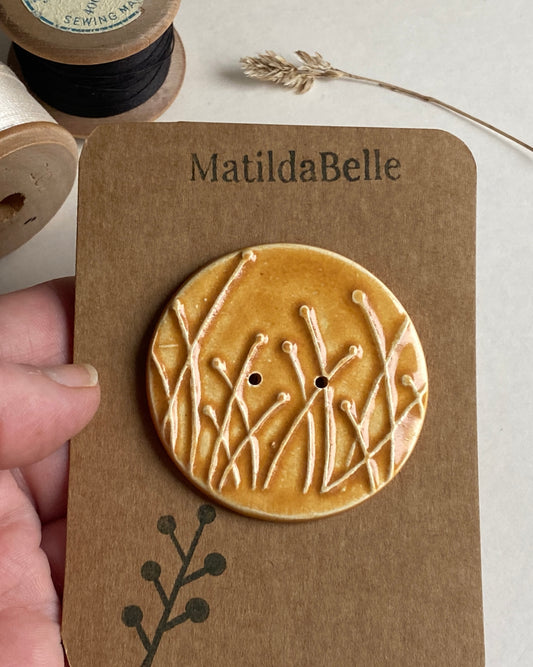 Large Botanical Single Handmade Button 50mm