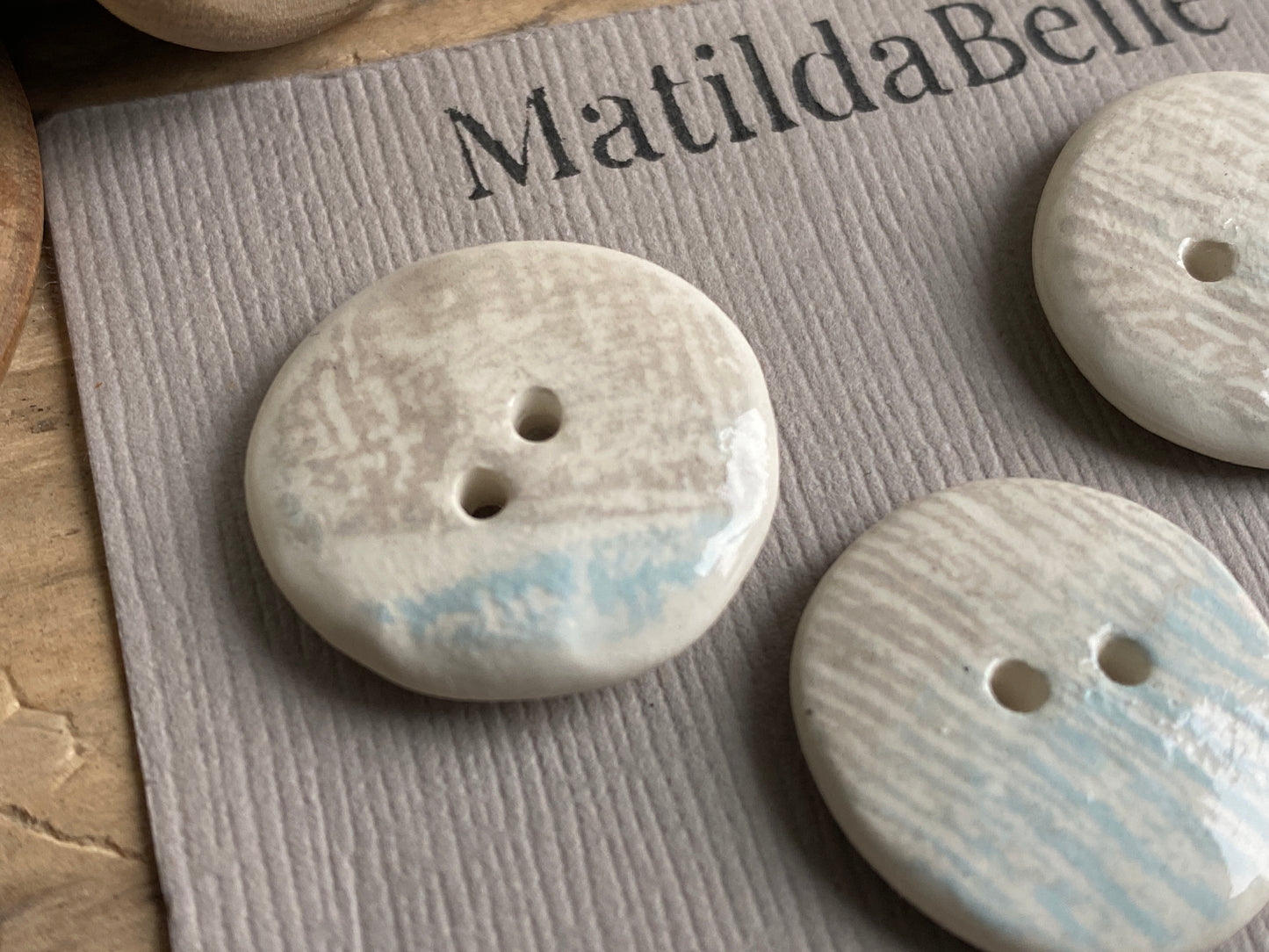 Buttons set of Five 20mm Handmade Round Ceramic Buttons