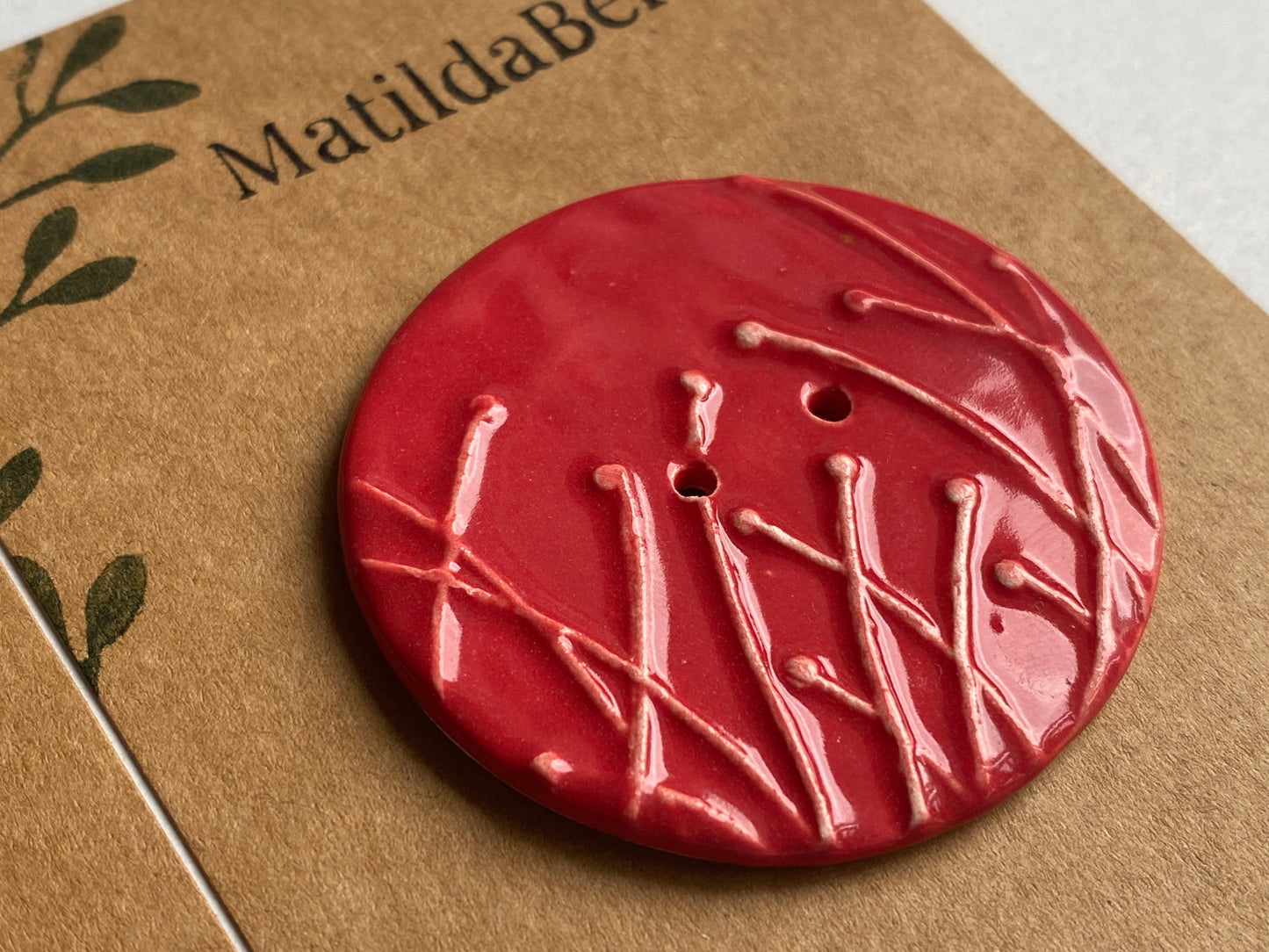 Large 48mm Botanical Seed Head Handmade Button, choice of colours