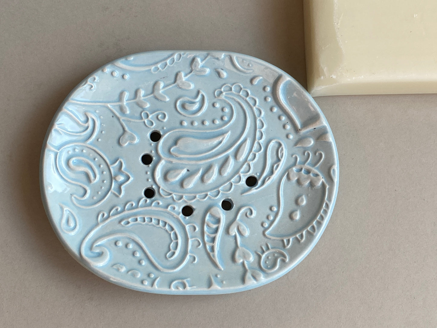 Soap Dishes Handmade Paisley Draining Dish choice of Colours