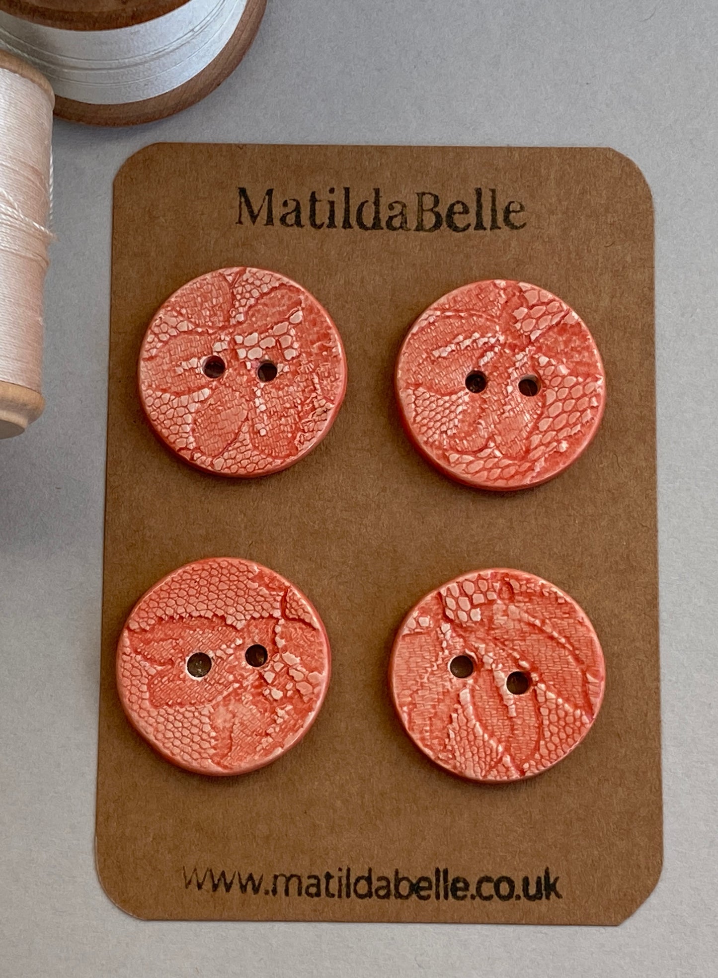 28mm Set of four handmade ceramic 28mm round buttons