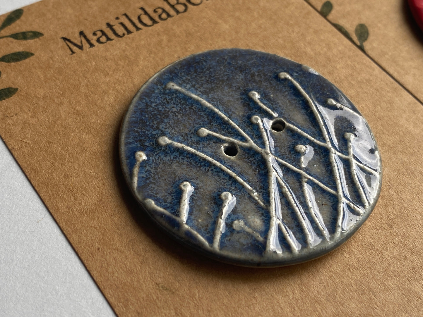 Large 48mm Botanical Seed Head Handmade Button, choice of colours