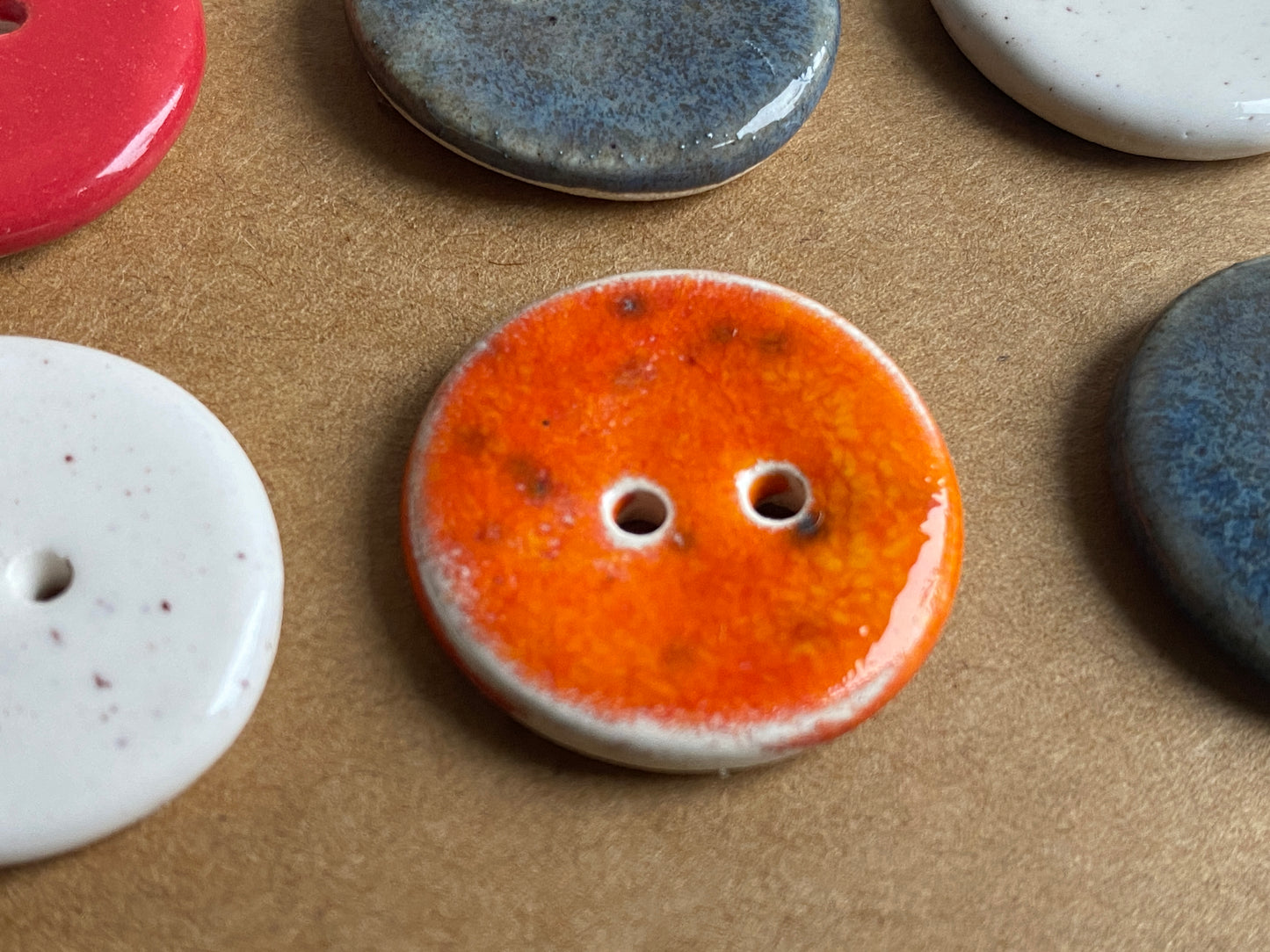 Buttons set of 9, 18mm rounds mixed colours