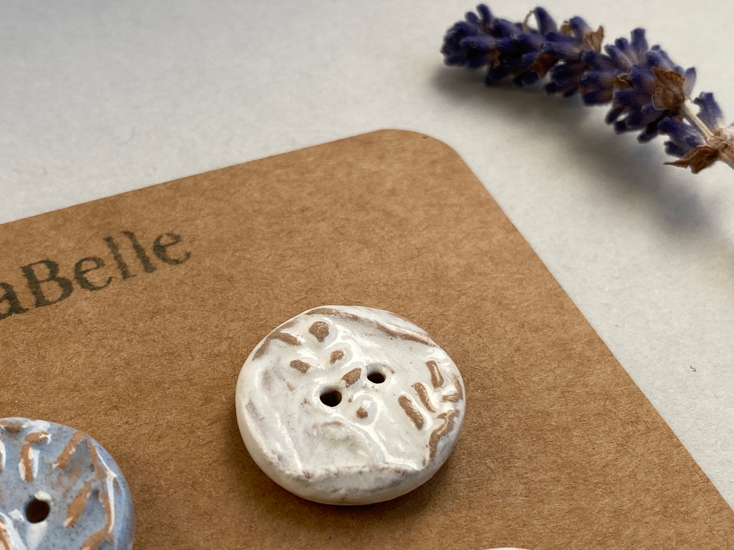 20mm Ceramic Handmade buttons set of Twelve pastel botanical