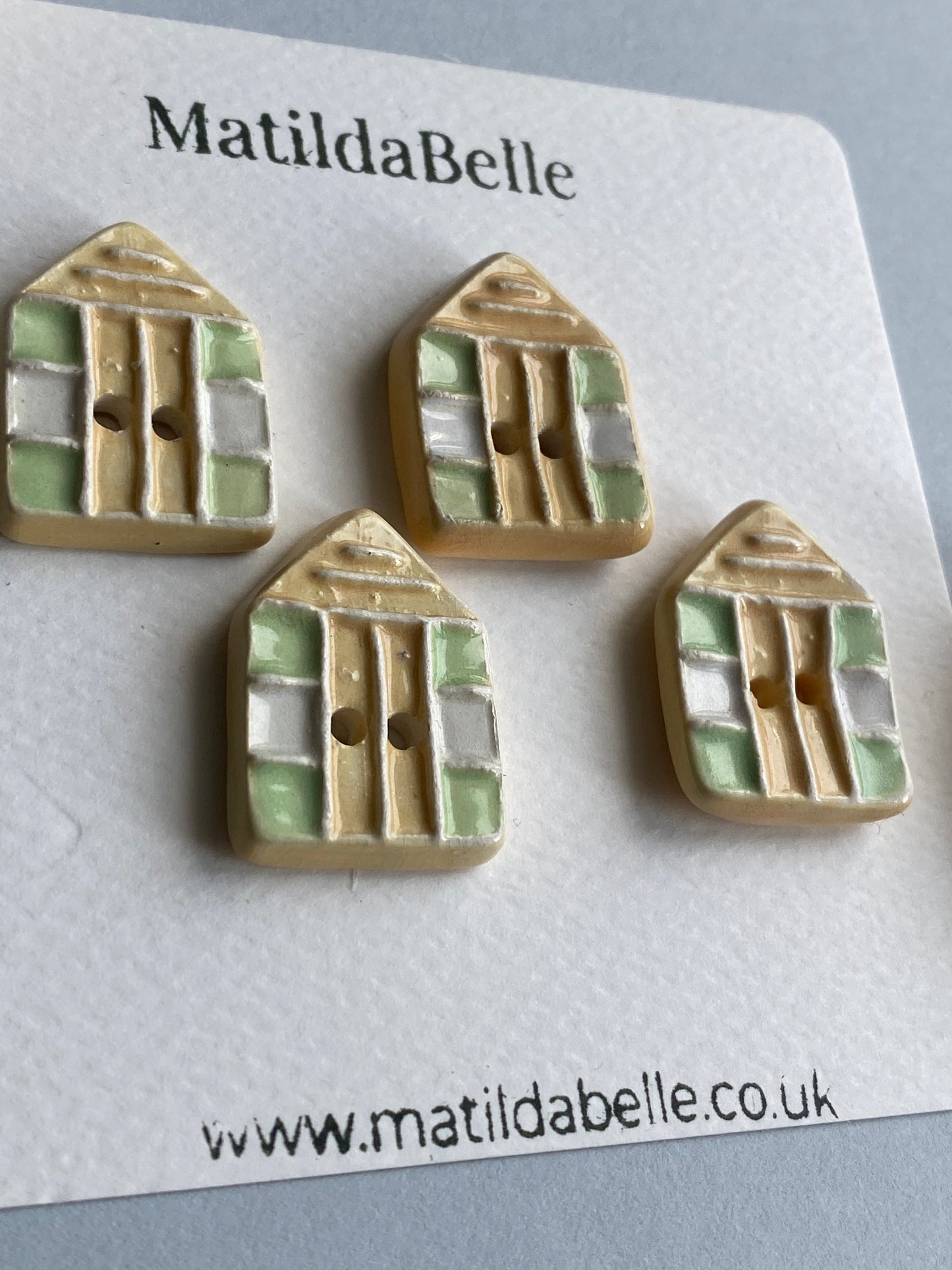 20mm x 27mm Beach Hut Buttons set of 4