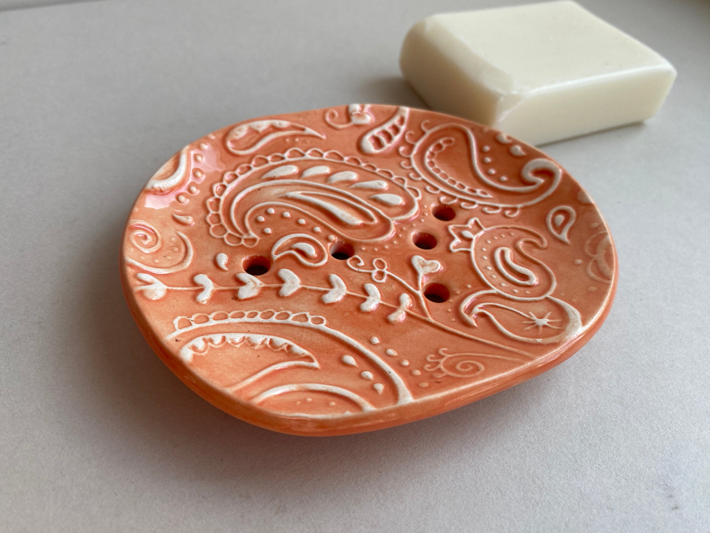 Soap Dishes Handmade Paisley Draining Dish choice of Colours