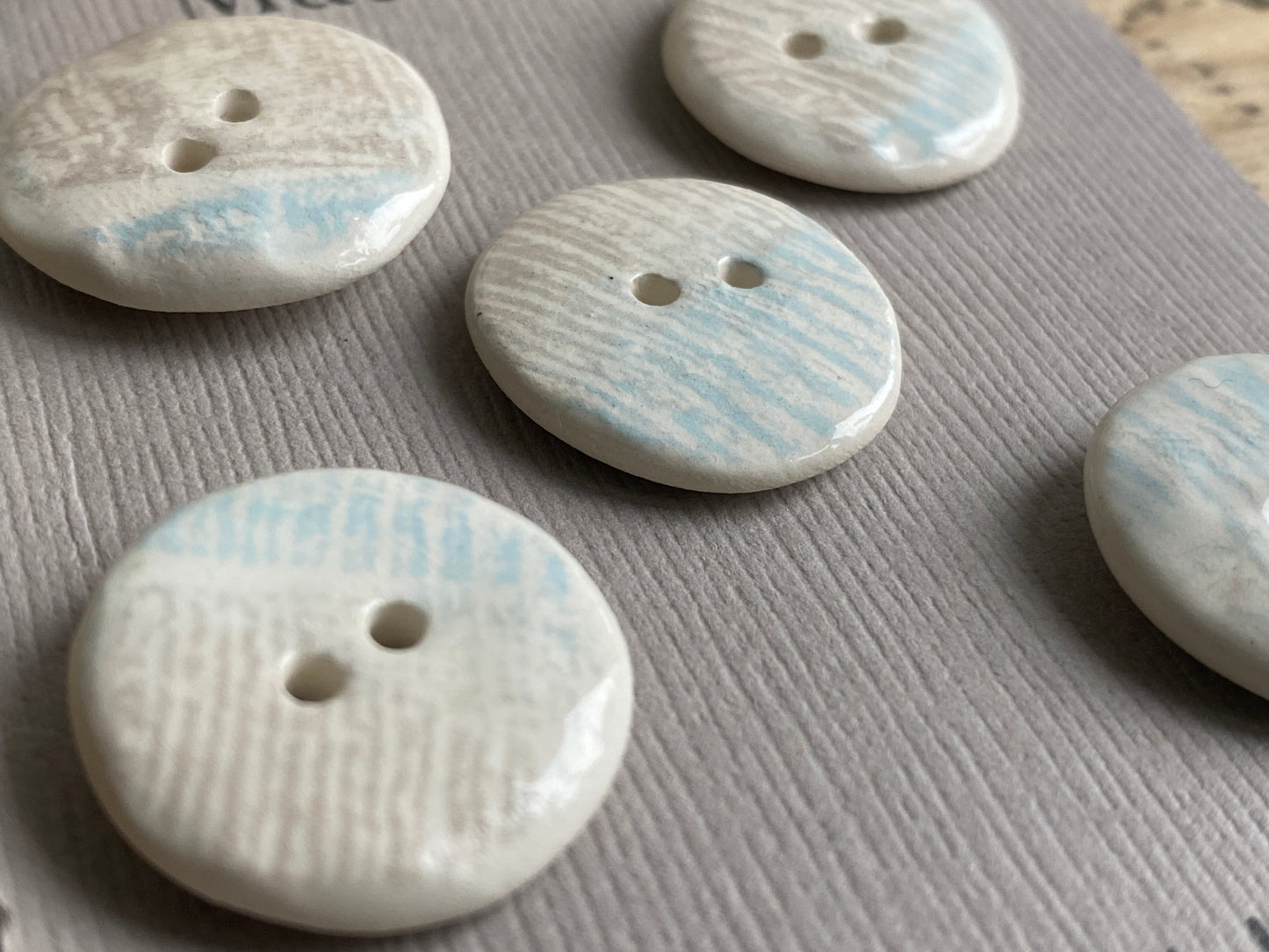 Buttons set of Five 20mm Handmade Round Ceramic Buttons