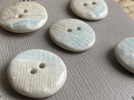 Buttons set of Five 20mm Handmade Round Ceramic Buttons