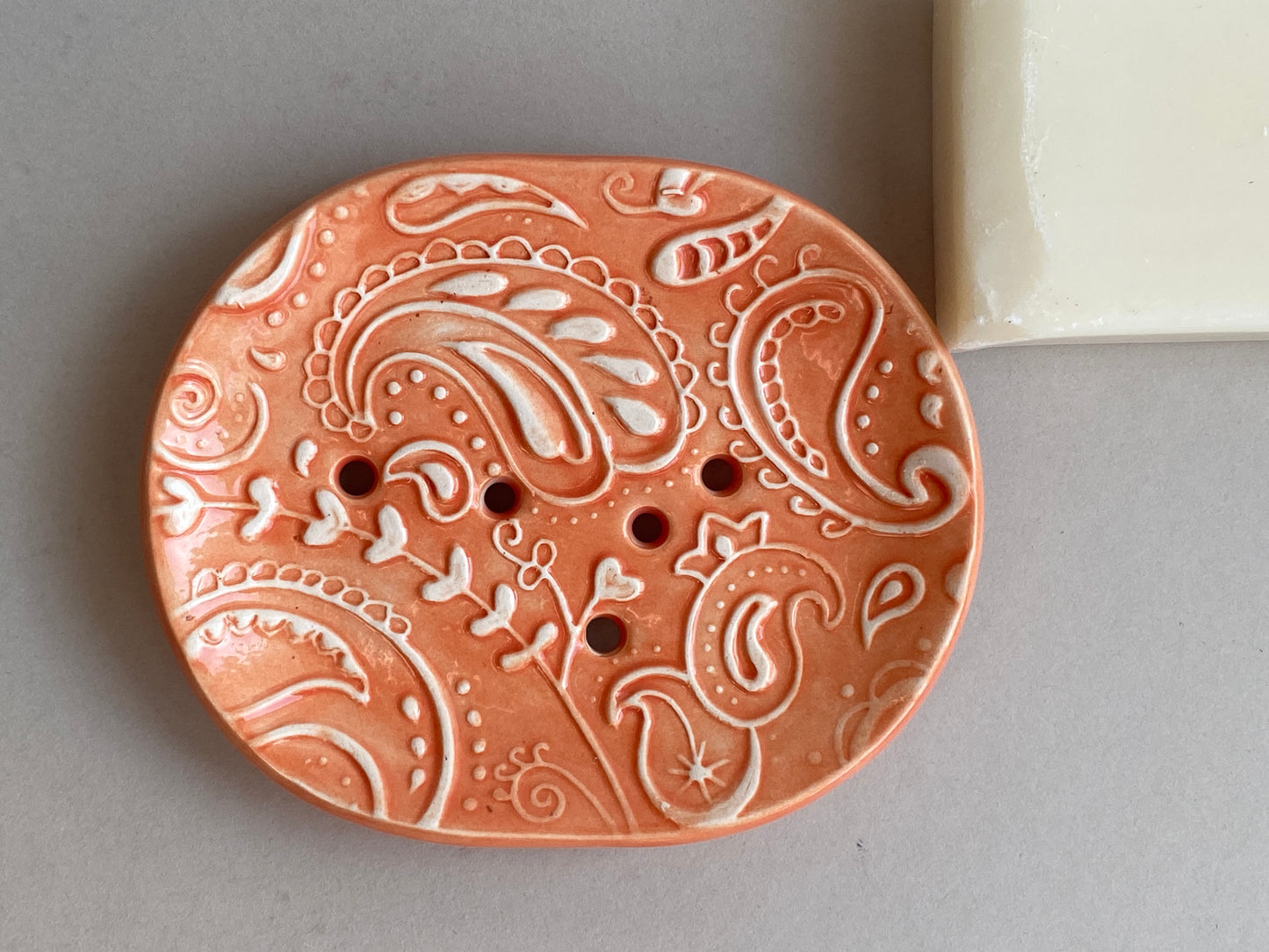 Soap Dishes Handmade Paisley Draining Dish choice of Colours