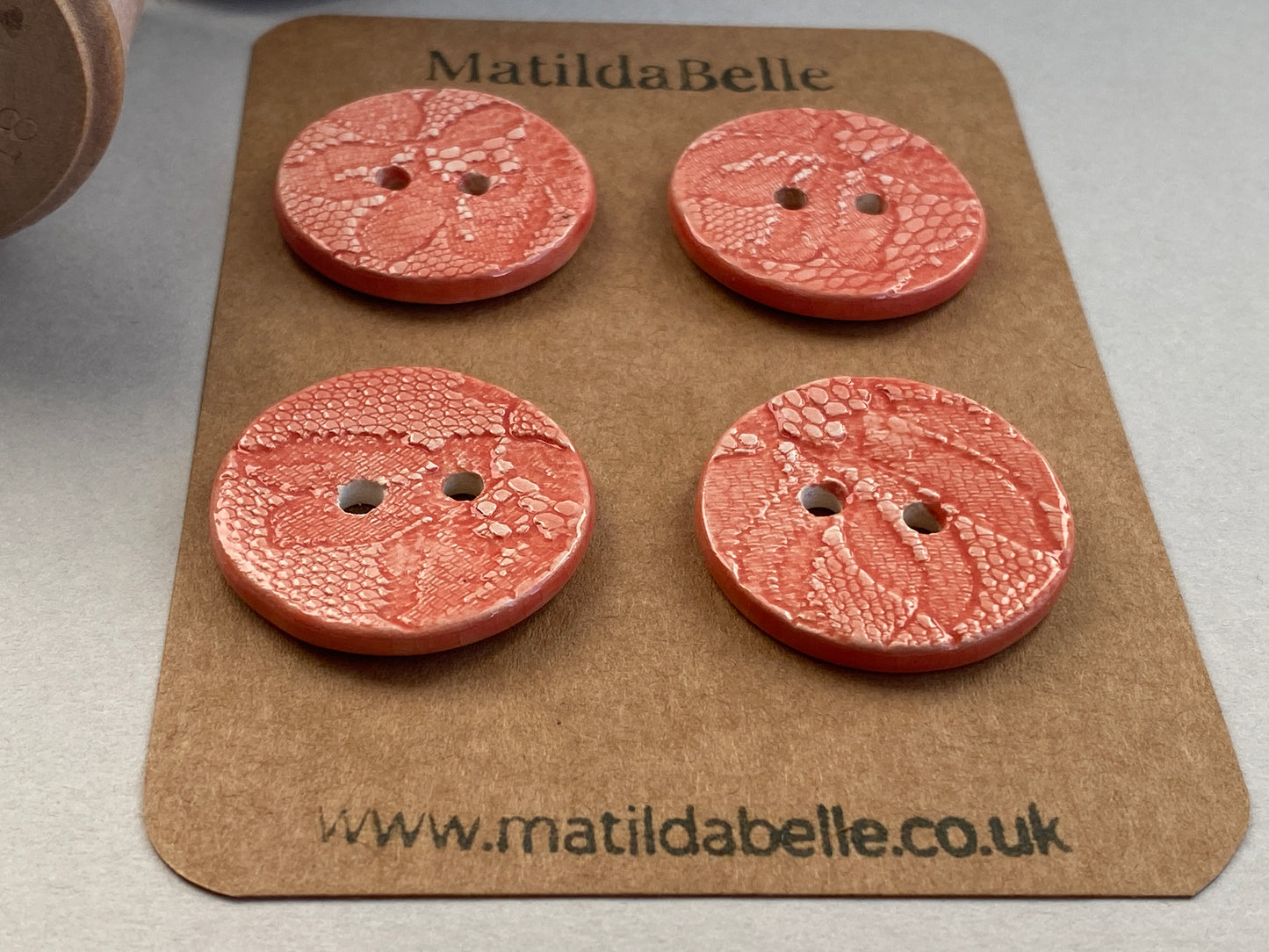 28mm Set of four handmade ceramic 28mm round buttons