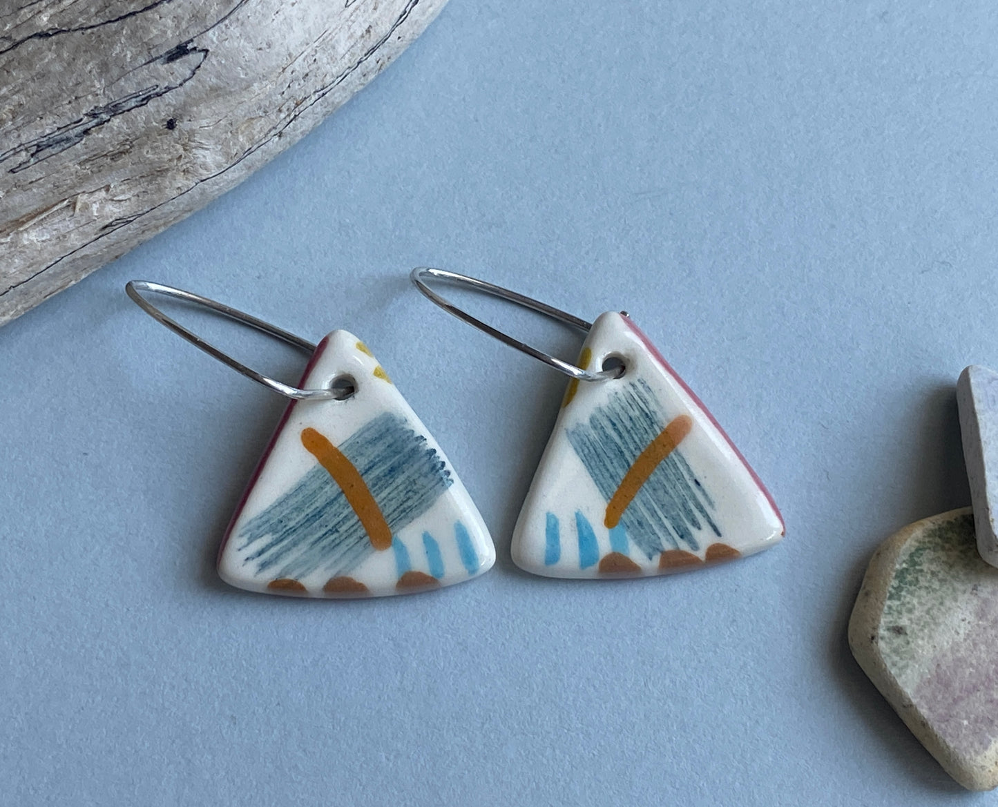 Handmade Dangly Earrings Coastal Vibe, sterling silver
