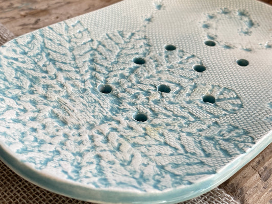 Handmade Ceramic Large Soap Dish Sea Green