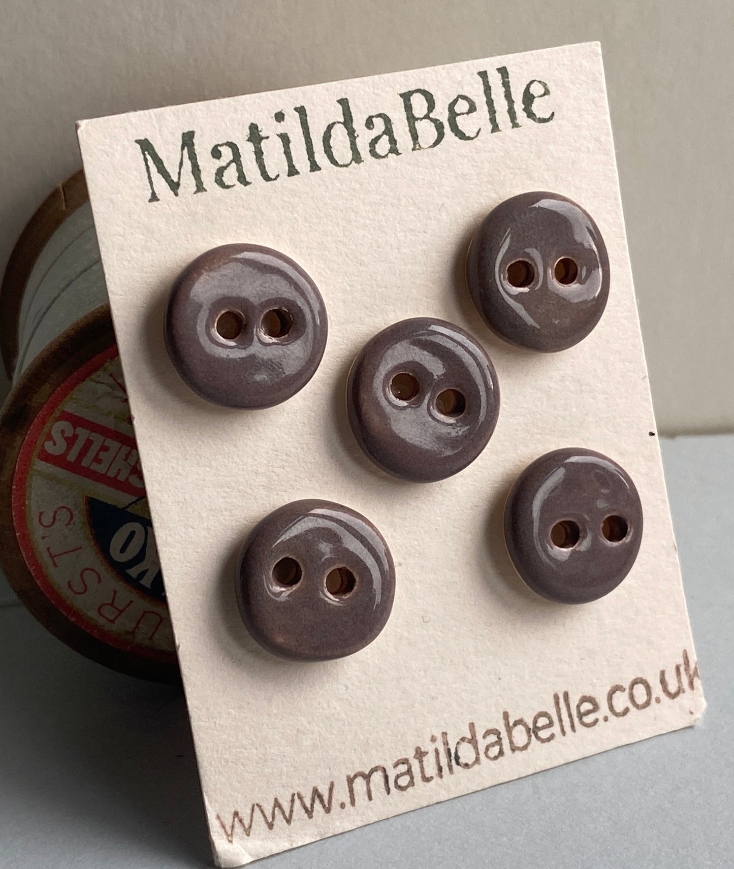 Handmade Ceramic Buttons Set of 5, 14mm