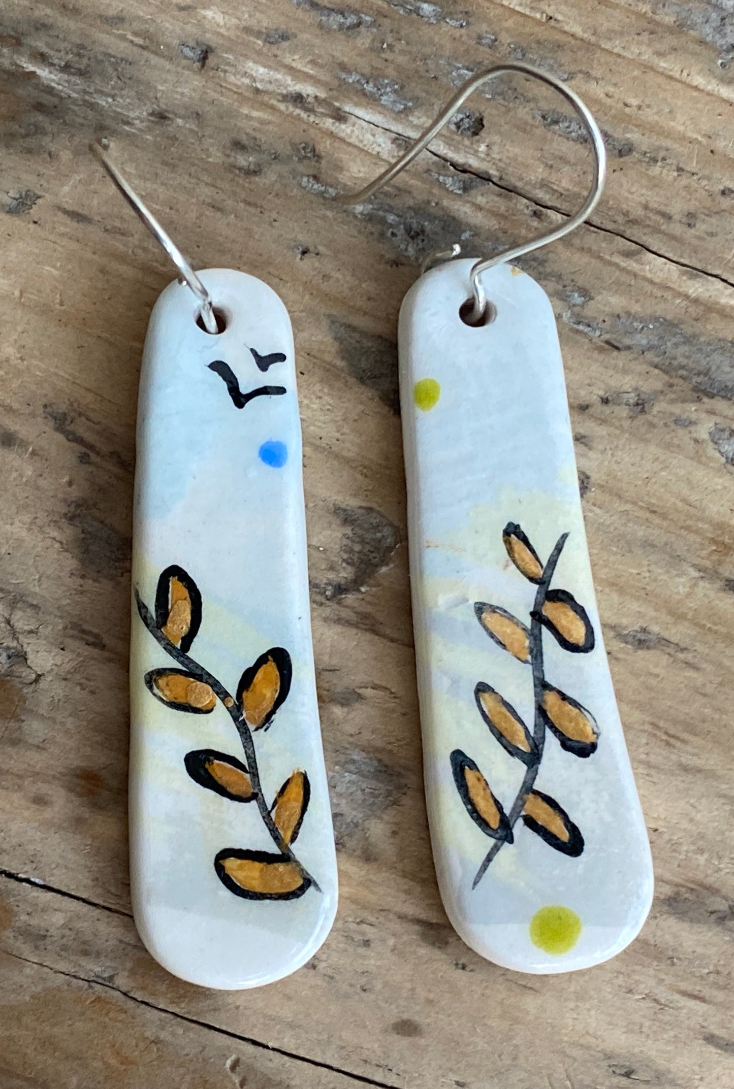 Botanical Earrings Handmade Sterling Silver drops