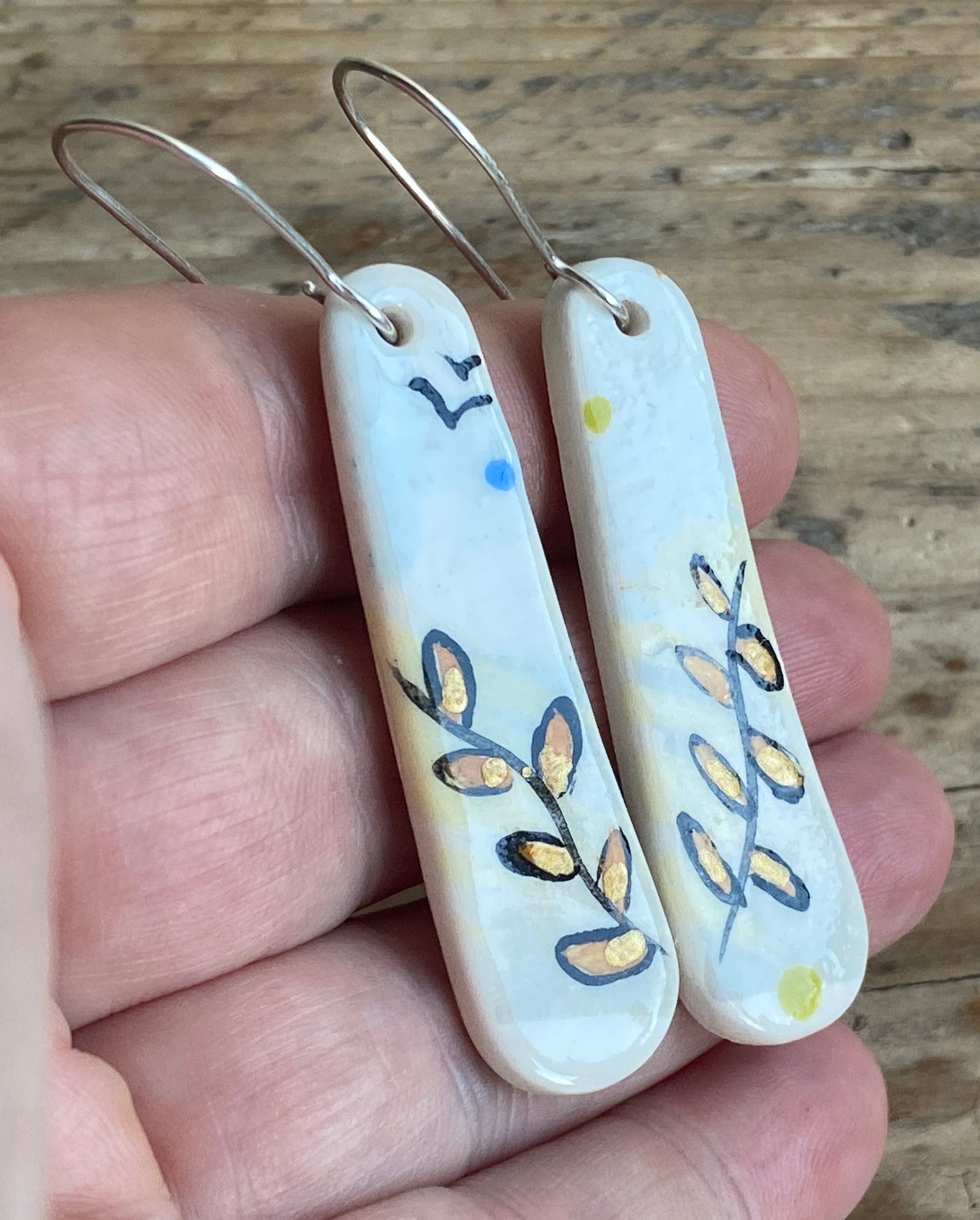 Botanical Earrings Handmade Sterling Silver drops