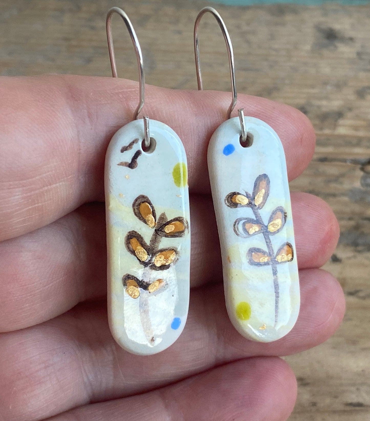 Botanical Earrings Handmade Sterling Silver drops